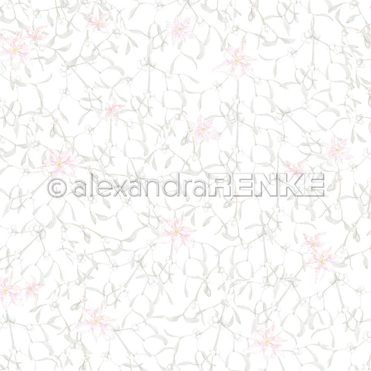 Design paper 'Mistletoes & Poinsettia'- P-AR-10.2818 - A.RENKE