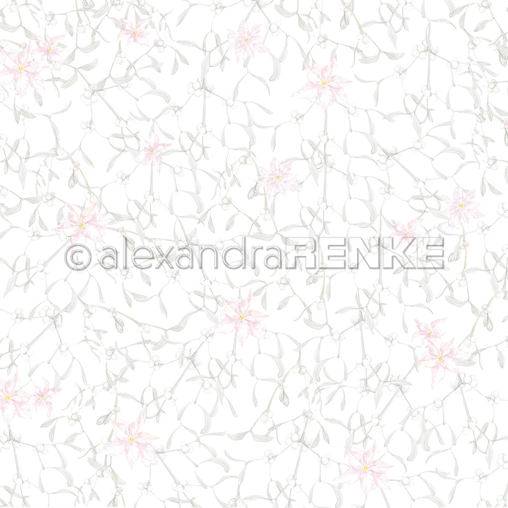 Design paper 'Mistletoes & Poinsettia'- P-AR-10.2818 - A.RENKE