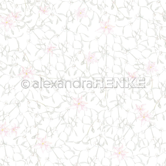 Design paper 'Mistletoes & Poinsettia'- P-AR-10.2818 - A.RENKE