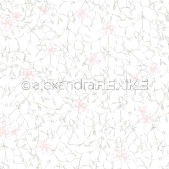 Design paper 'Mistletoes & Poinsettia'- P-AR-10.2818 - A.RENKE