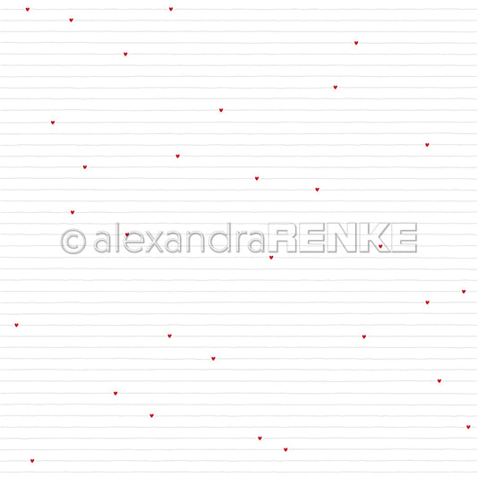 Design paper 'Hearts Line Pattern Red' - P-AR-10.2905 - A.RENKE