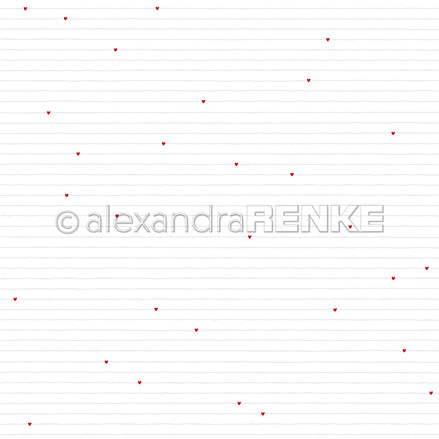 Design paper 'Hearts Line Pattern Red' - P-AR-10.2905 - A.RENKE