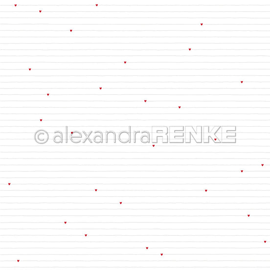 Design paper 'Hearts Line Pattern Red' - P-AR-10.2905 - A.RENKE
