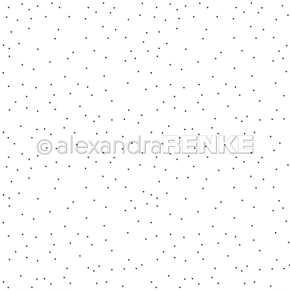 Design paper 'Heart Rain Black' - P-AR-10.2911 - A.RENKE