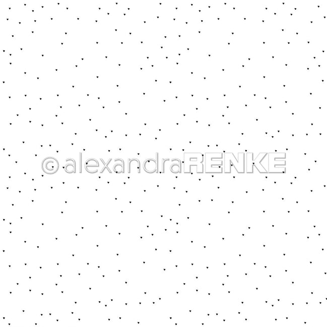 Design paper 'Heart Rain Black' - P-AR-10.2911 - A.RENKE