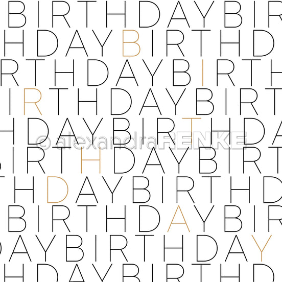 Design paper 'Birthday typography big' - P-AR-10.2964- A.RENKE