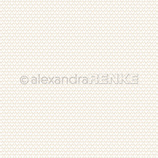 Design paper 'Interwoven Hearts BeigeGold' - P-AR-10.2967 - A.RENKE