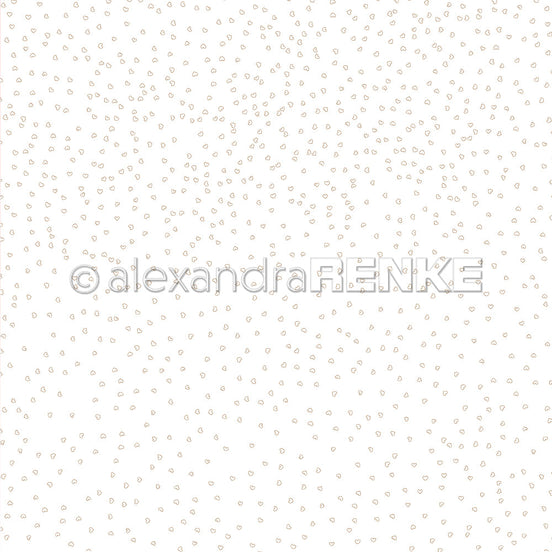 Design paper 'Flurry hearts gold outline' - P-AR-10.2995 - A.RENKE