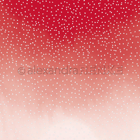 Design paper 'Flurry hearts on premium red' - P-AR-10.3000 - A.RENKE