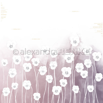 Design paper 'Pansies on gradient violet' - P AR 10.3012 - A.RENKE
