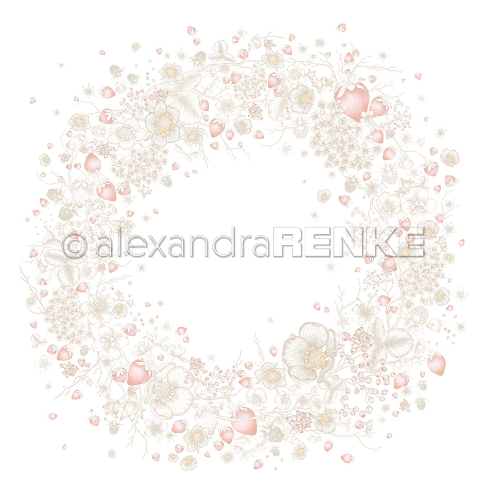 Design paper 'Strawberry blossom wreath' - A.RENKE