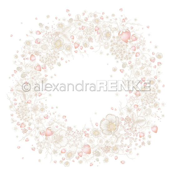 Design paper 'Strawberry blossom wreath' - A.RENKE