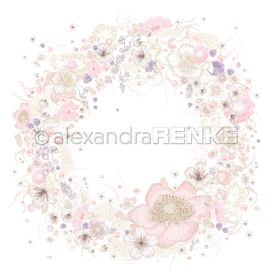 Design paper 'Wreath with large blossom'- P AR 10.3136 - A.RENKE
