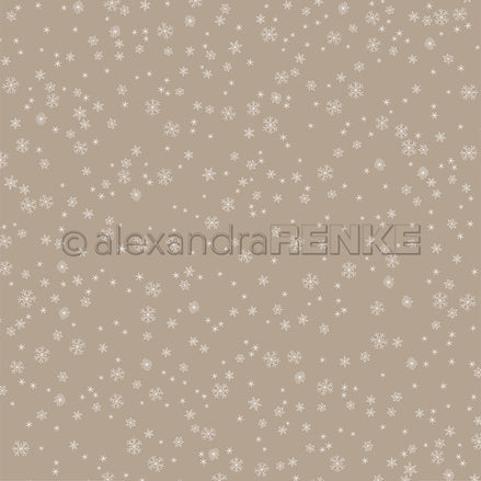 Design paper 'Fine snowflakes flurry on cream brown'- P-AR-10.3212- A.RENKE