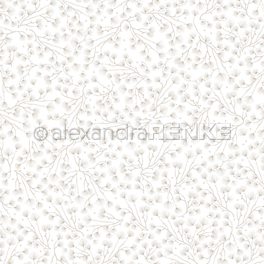 Design paper 'Fine pine branch variety cream brown'- P-AR-10.3213- A.RENKE