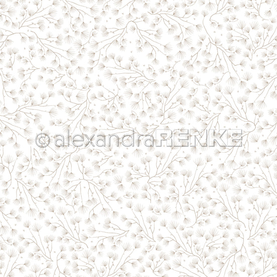 Design paper 'Fine pine branch variety cream brown'- P-AR-10.3213- A.RENKE