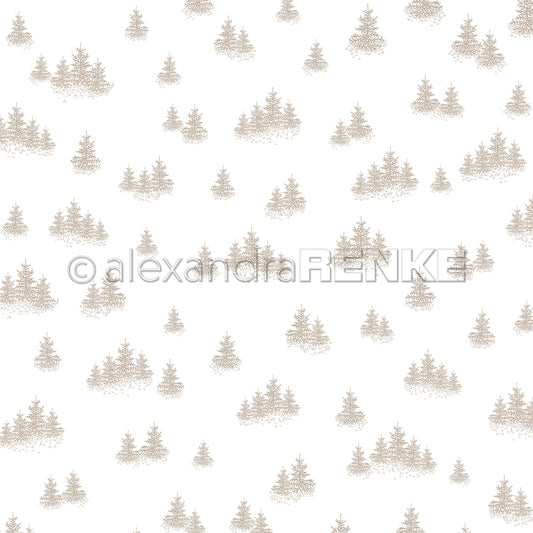 Design paper 'Fir forest variety cream brown'- P-AR-10.3215- A.RENKE