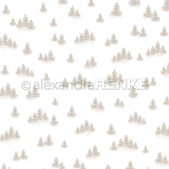 Design paper 'Fir forest variety cream brown'- P-AR-10.3215- A.RENKE