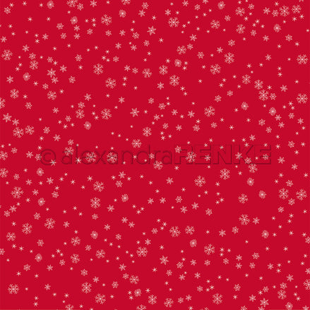 Design paper 'Fine snowflakes flurry on premium red' - P-AR-10.3221- A.RENKE