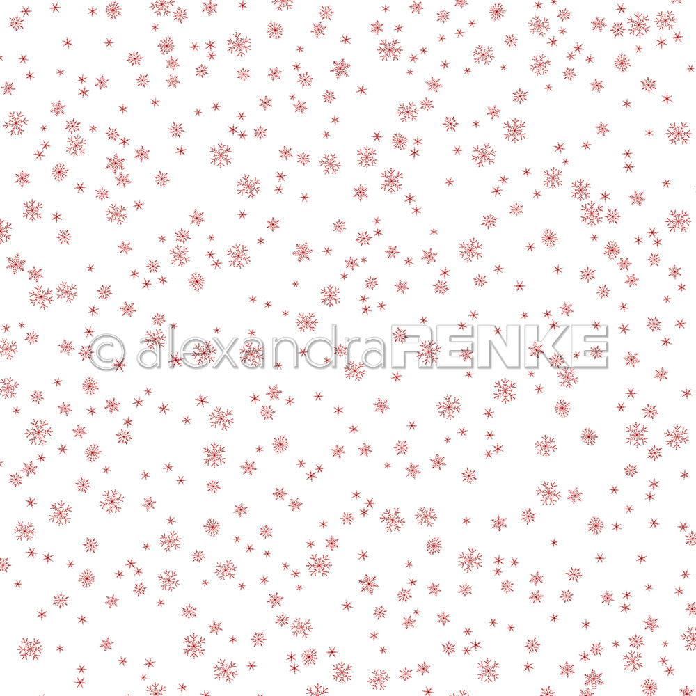 Design paper 'Fine snowflakes flurry premium red' - P-AR-10.3222- A.RENKE