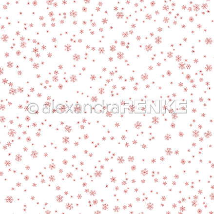 Design paper 'Fine snowflakes flurry premium red' - P-AR-10.3222- A.RENKE