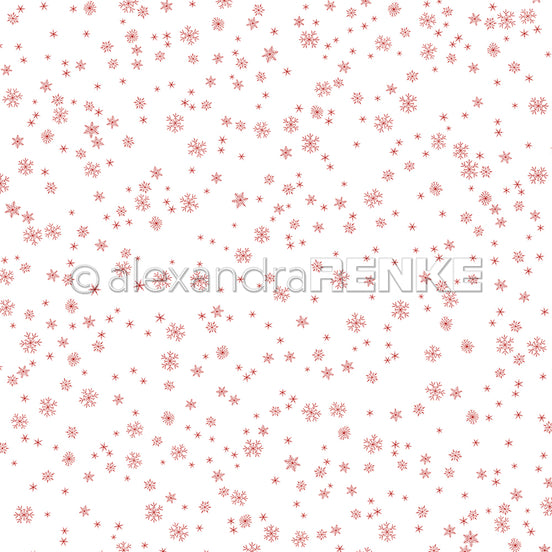 Design paper 'Fine snowflakes flurry premium red' - P-AR-10.3222- A.RENKE