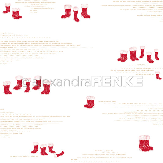 Design paper 'Winter boots typography premium red'- P-AR-10.3225- A.RENKE