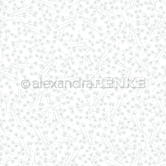 Design paper 'Fine pine branch variety jasper green'- P-AR-10.3232- A.RENKE