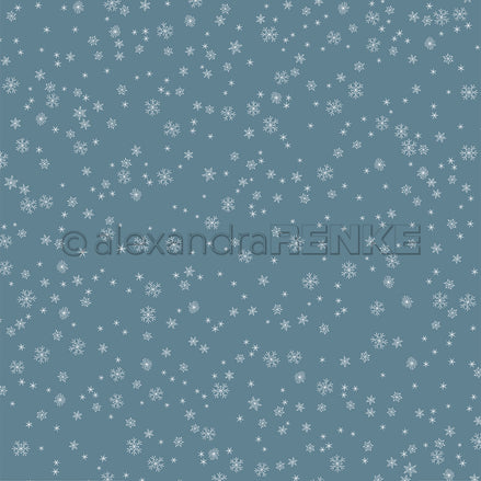 Design paper 'Fine snowflakes flurry on dusk blue'- P-AR-10.3238- A.RENKE