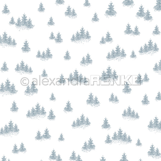 Design paper 'Fir forest variety dusk blue' - P-AR-10.3241- A.RENKE