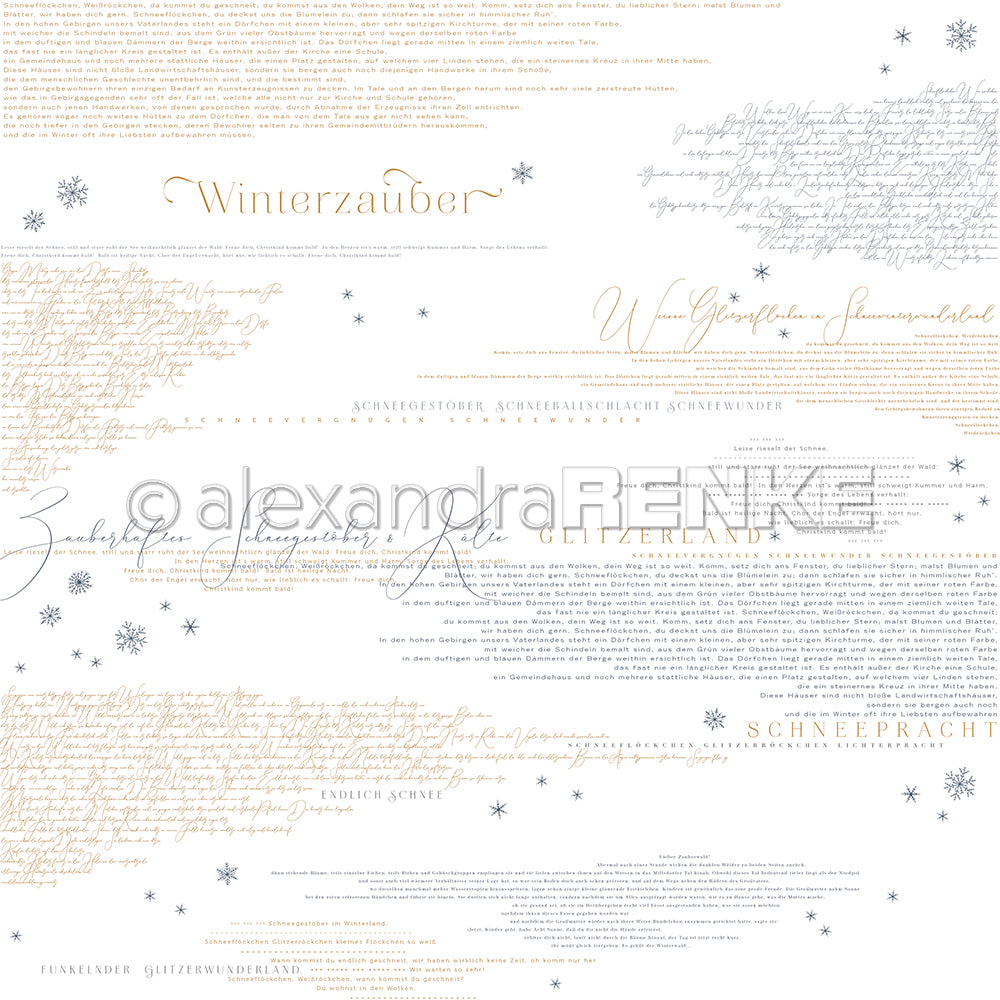 Design paper 'Winterzauber typography dusk blue'- P-AR-10.3243- A.RENKE