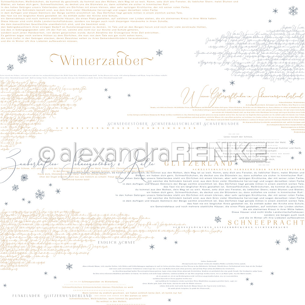 Design paper 'Winterzauber typography dusk blue'- P-AR-10.3243- A.RENKE