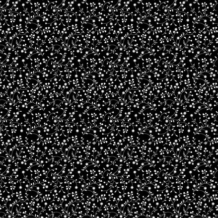Design paper 'Flower vine white on black' - P-AR-10.3345 - A.RENKE