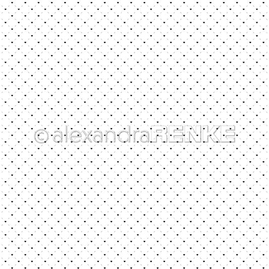 Design paper 'Heart line grid black' - P-AR-10.3350 - A.RENKE