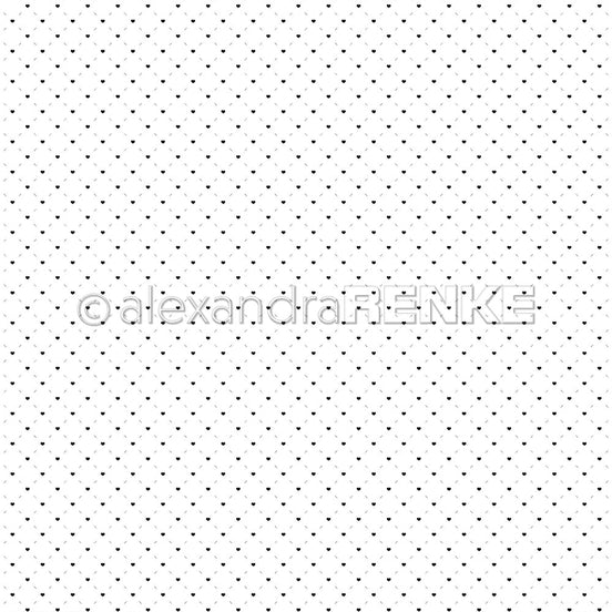 Design paper 'Heart line grid black' - P-AR-10.3350 - A.RENKE