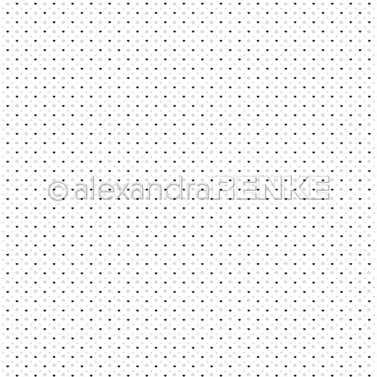 Design paper 'Heart line grid black outline' - P-AR-10.3351 - A.RENKE