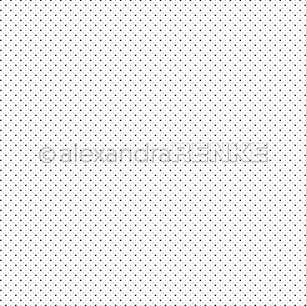 Design paper 'Heart dot grid black' - P-AR-10.3353 - A.RENKE