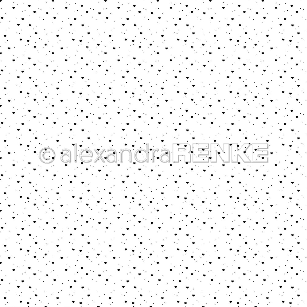 Design paper 'Heart dot flurry black' - P-AR-10.3357 - A.RENKE