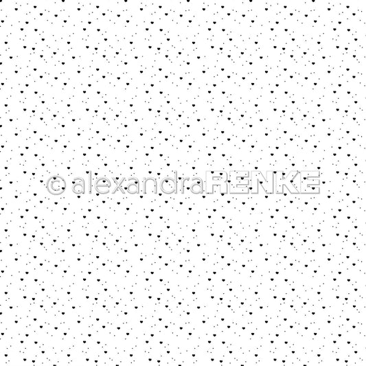 Design paper 'Heart dot flurry black' - P-AR-10.3357 - A.RENKE