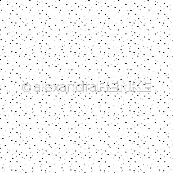 Design paper 'Heart dot flurry black' - P-AR-10.3357 - A.RENKE