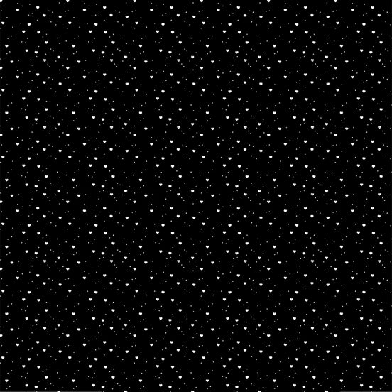 Design paper 'Heart dot flurry white on black' - P-AR-10.3359 - A.RENKE