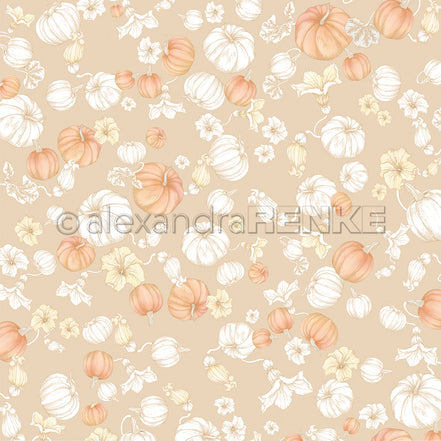 Design paper 'Pumpkins on beige' - P-AR-10.3383- A.RENKE