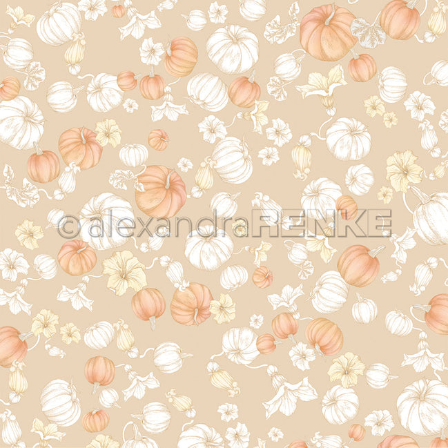 Design paper 'Pumpkins on beige' - P-AR-10.3383- A.RENKE