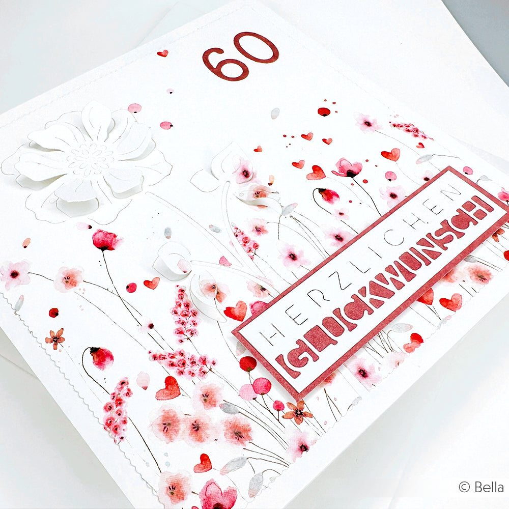 Design paper 'Delicate flower meadow red-pink- P-AR-10.3504- A.RENKE