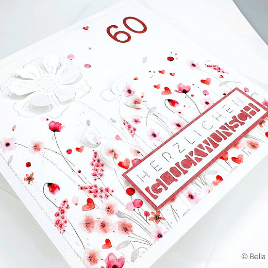 Design paper 'Delicate flower meadow red-pink- P-AR-10.3504- A.RENKE