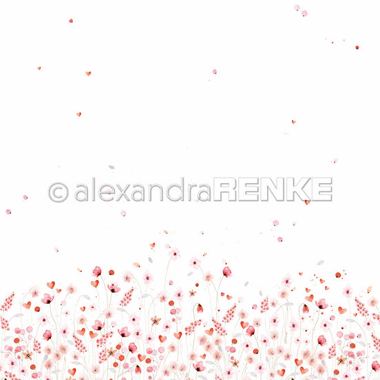 Design paper 'Delicate flower meadow red-pink- P-AR-10.3504- A.RENKE