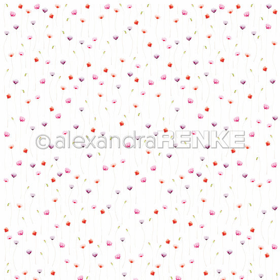Design paper 'Fine poppy flowers'- P-AR-10.3509- A.RENKE