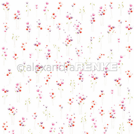 Design paper 'Delicate poppy flower bouquets'- P-AR-10.3510- A.RENKE