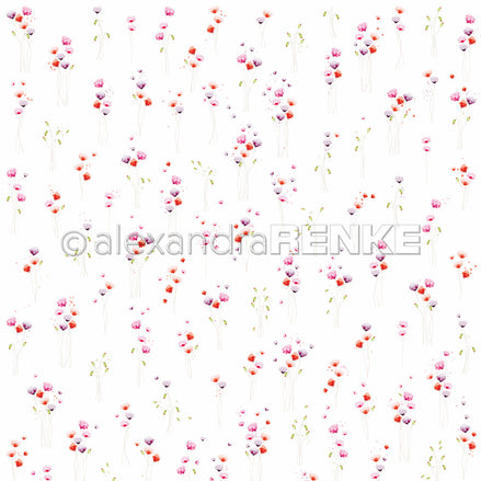 Design paper 'Delicate poppy flower bouquets'- P-AR-10.3510- A.RENKE