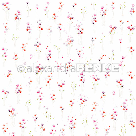 Design paper 'Delicate poppy flower bouquets'- P-AR-10.3510- A.RENKE